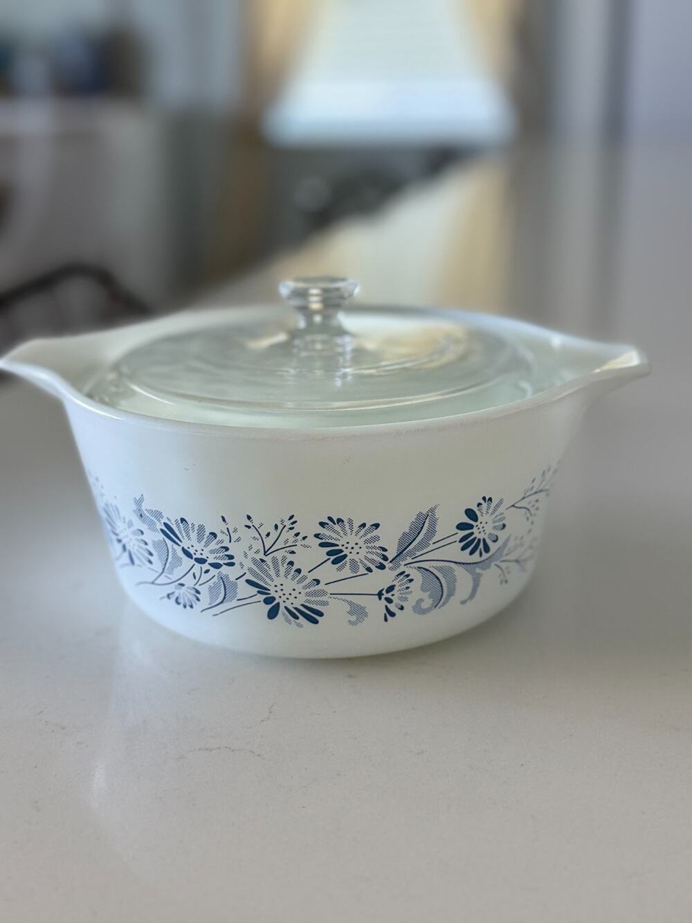Vintage Pyrex Colonial Mist 474-B 1.5 Qt Casserole Dish w Pyrex Lid USA